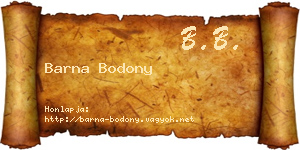 Barna Bodony névjegykártya
